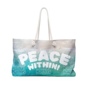 Beachy Peaceful Weekender Bag - Say Less Do More, Summer Tote, Vacation Essential, Travel Duffle, Eco-Friendly Bag