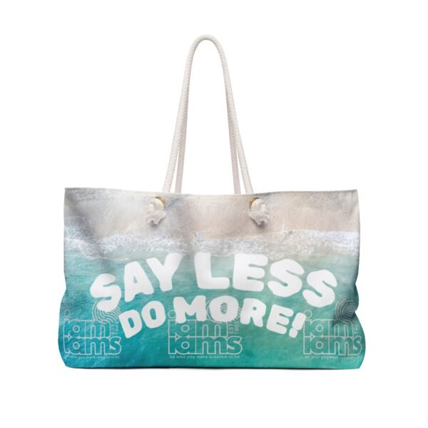 6796296746052367399_2048.jpeg Beachy Peaceful Weekender Bag - Say Less Do More, Summer Tote, Vacation Essential, Travel Duffle, Eco-Friendly Bag
