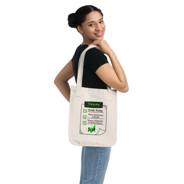 Smile Today Organic Canvas Tote Bag