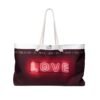 Love More Weekender Bag, Travel Tote, Weekend Getaway Bag, Vacation Accessories, Summer Fun Bag, Stylish Storage Bag