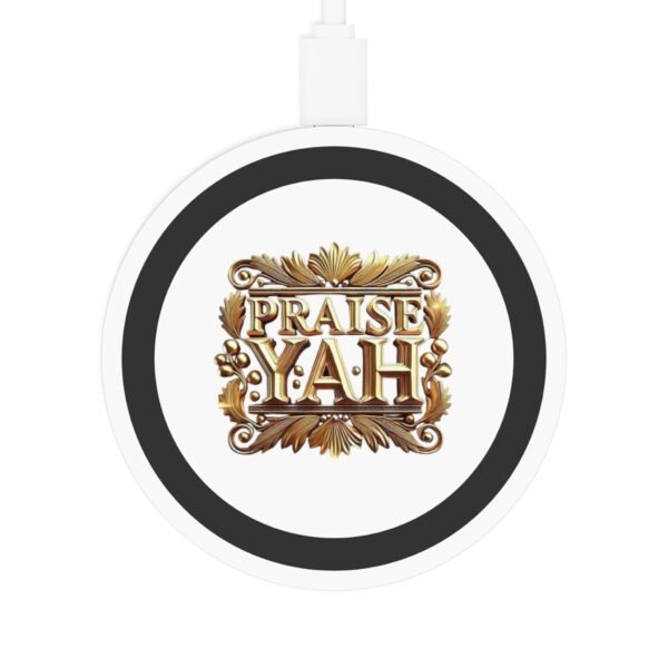 Praise Yah Wireless Charging Pad - Elegant Tech Decor, Christian Gift, Inspirational Home Office, Modern Design, Holiday Essential