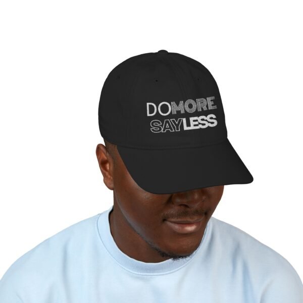 DO MORE SAYLESS Organic Embroidered Baseball Cap - Stylish, Eco-Friendly Gift for Fashion Lovers, Outdoor Adventures, Everyday Wear