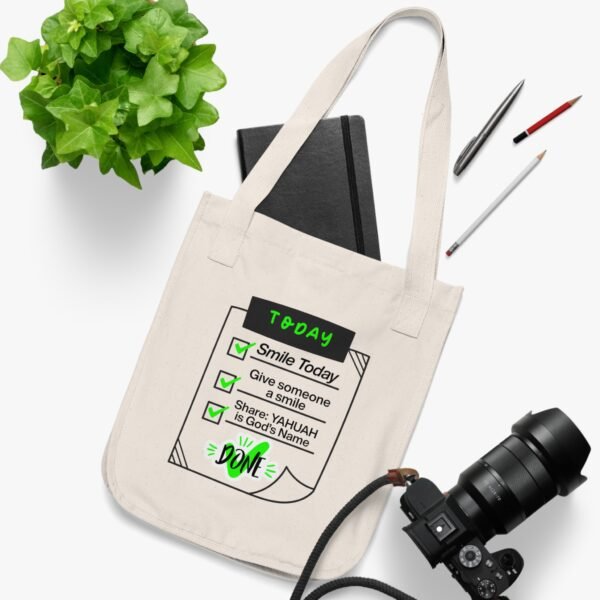 Smile Today Organic Canvas Tote Bag