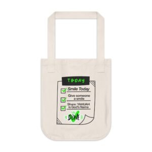 Smile Today Organic Canvas Tote Bag