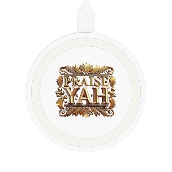 Praise Yah Wireless Charging Pad - Elegant Tech Decor, Christian Gift, Inspirational Home Office, Modern Design, Holiday Essential