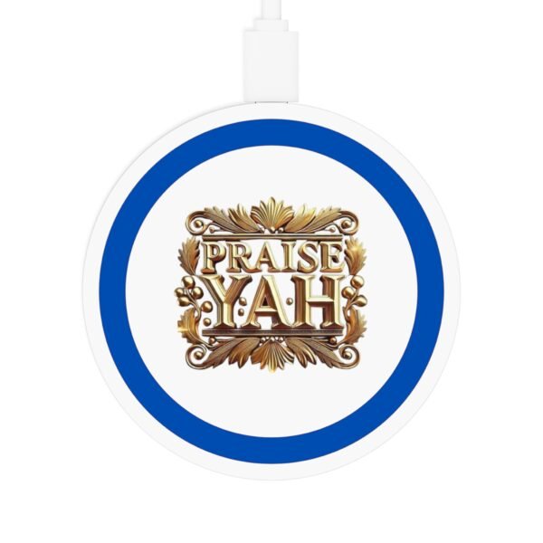 Praise Yah Wireless Charging Pad - Elegant Tech Decor, Christian Gift, Inspirational Home Office, Modern Design, Holiday Essential