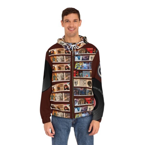 Vinal For The "W" Full-Zip Hoodie, Unique Graphic Sweatshirt, Vintage music Apparel, Cozy Unisex Outerwear, Great Gift for Music Lovers