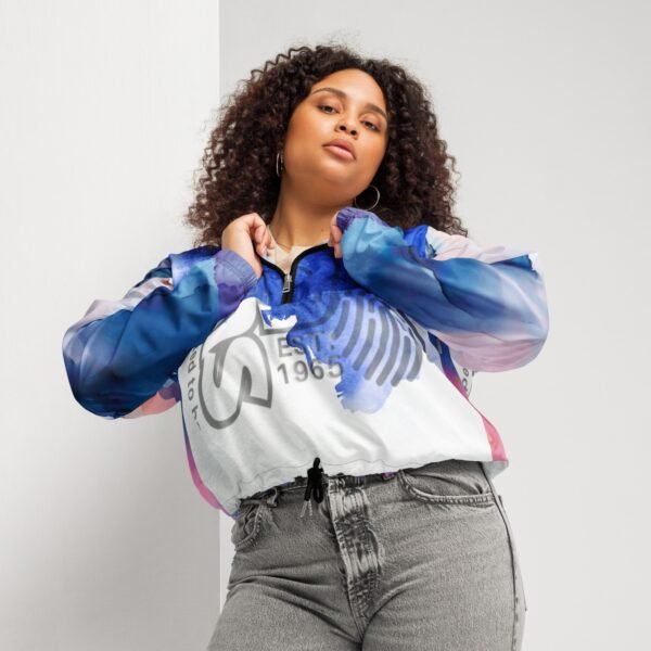 I Am IAms Blue Smoke Women’s cropped windbreaker