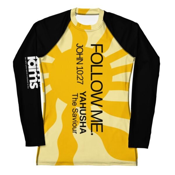 all-over-print-womens-rash-guard-white-front-698747e0c0d3f.jpg Follow Me Women's Rash Guard