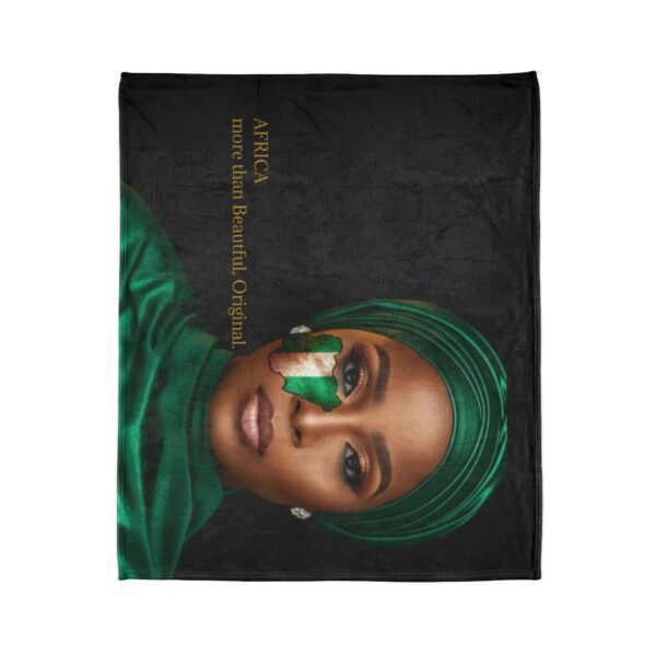 Africa More Than Beautiful Original Blanket | African Woman Portrait, Nigerian Flag Face Paint
