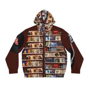 Vinal For The "W" Full-Zip Hoodie, Unique Graphic Sweatshirt, Vintage music Apparel, Cozy Unisex Outerwear, Great Gift for Music Lovers