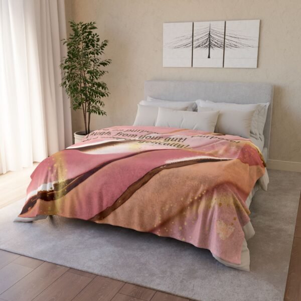 Inspirational Quote Soft Polyester Blanket — "Live on purpose, with purpose! Laugh, from the gut! Love, unapologetically!"