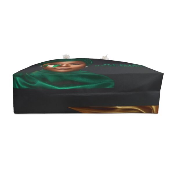 14699765897476734381_2048.jpeg African - Nigerian Woman Portrait Weekender Bag on Black| Green or Gold Hijab Travel Tote