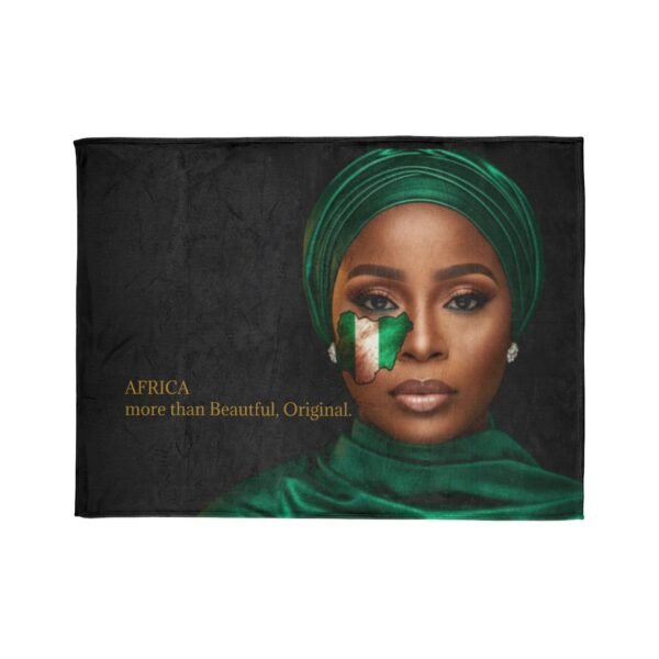 Africa More Than Beautiful Original Blanket | African Woman Portrait, Nigerian Flag Face Paint