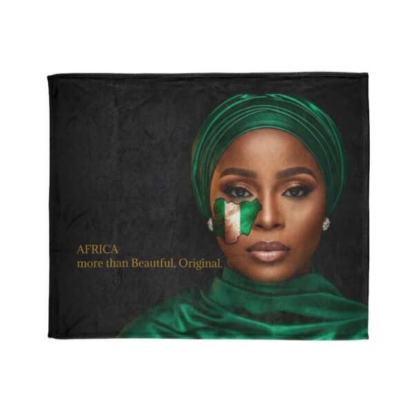 15438280945174223443_2048-1.jpeg Copy of Africa More Than Beautiful Original Blanket | African Woman Portrait, Nigerian Flag Face Paint