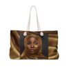 Nigerian Woman Portrait Weekender Bag | Green or Gold Hijab Travel Tote