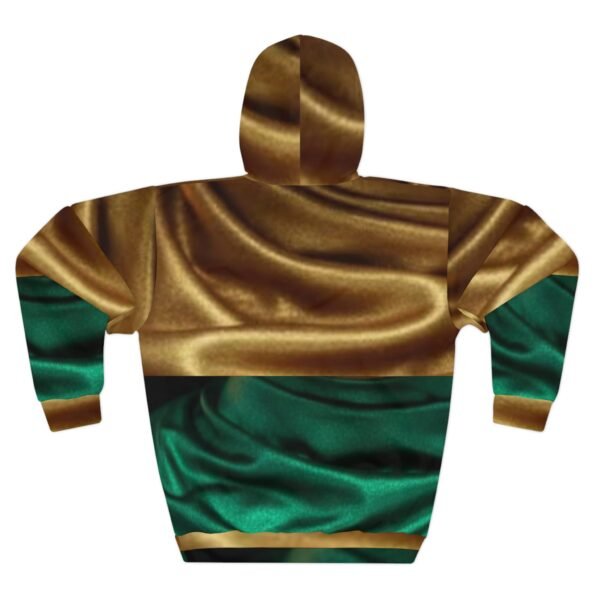 African Queen Face design Hoodie | Gold and Green Satin Effect