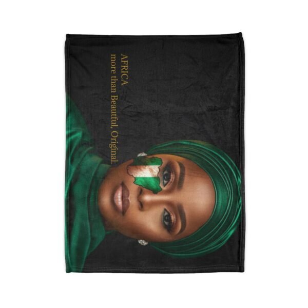 Africa More Than Beautiful Original Blanket | African Woman Portrait, Nigerian Flag Face Paint