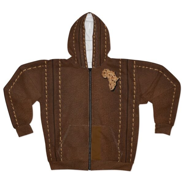 Africa Leather Patch Zip Hoodie — 54 Africa Design
