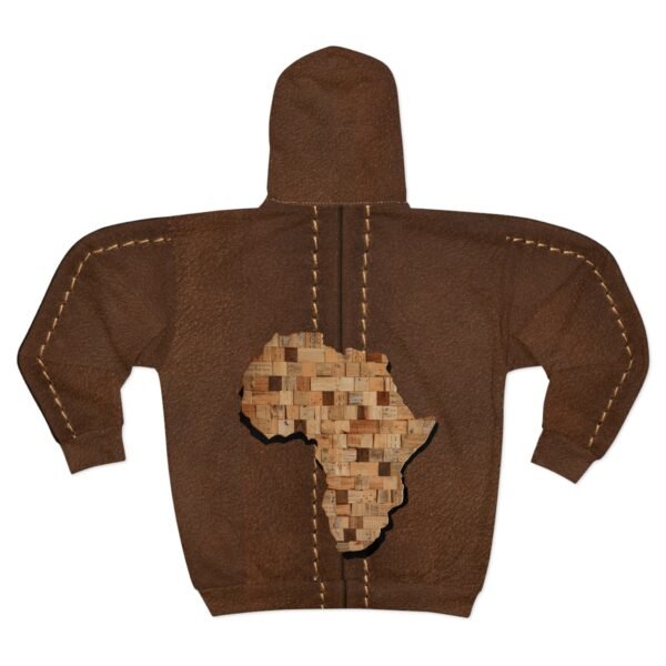 Africa Leather Patch Zip Hoodie — 54 Africa Design