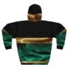 4112770236991687301_2048.jpeg African Queen Face design Hoodie | Gold and Green Satin Effect
