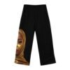 Gold Hijab Woman Pajama Pants | Black All-Over Print
