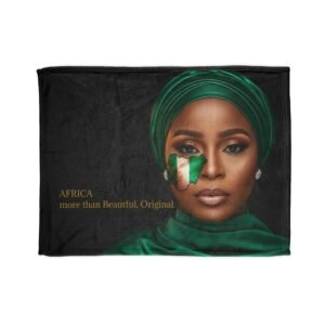 Africa More Than Beautiful Original Blanket | African Woman Portrait, Nigerian Flag Face Paint