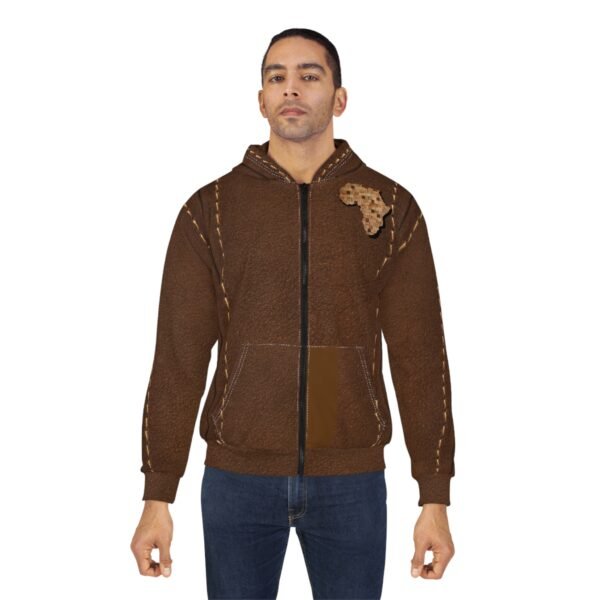 Africa Leather Patch Zip Hoodie — 54 Africa Design