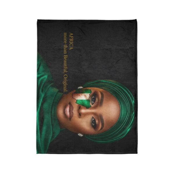 Africa More Than Beautiful Original Blanket | African Woman Portrait, Nigerian Flag Face Paint
