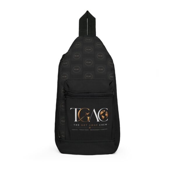 TGAC Logo Sling Bag — Compact Black Crossbody for Everyday Carry & Travel
