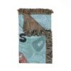 Hurts & Heals Woven Blanket — Retro Lip Art Throw for Emotional Comfort