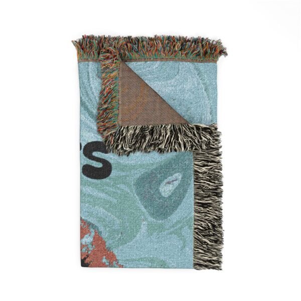 Hurts & Heals Woven Blanket — Retro Lip Art Throw for Emotional Comfort