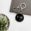 Get Away Crew Travel Keyring Tag — Round Metal Keychain with TGAO Logo