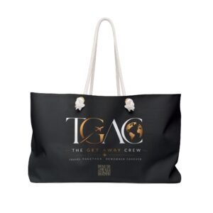 Weekender Bag — The Get Away Crew (TGAC) Travel Tote | Luxury Black Carryall for Trips & Vacations