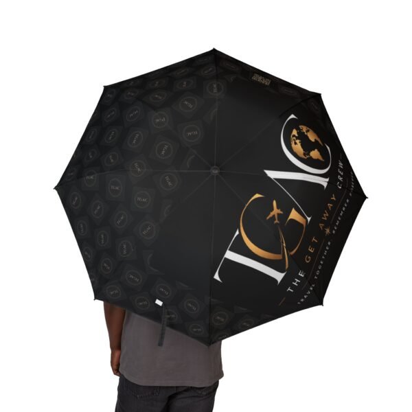 Semi-Automatic Foldable Umbrella — The Getaway Crew Travel Umbrella with Globe & Logo