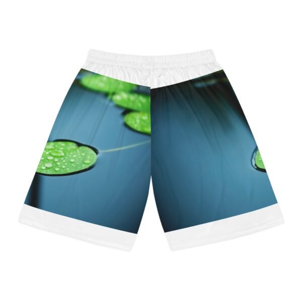 9808979624572406196_2048.jpeg Lily Pad Water Droplet Basketball Shorts – Nature Print AOP