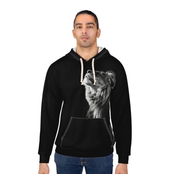 12173947982882422635_2048.jpeg Lion King Hoodie — Black Graphic Pullover with 'KING' Text