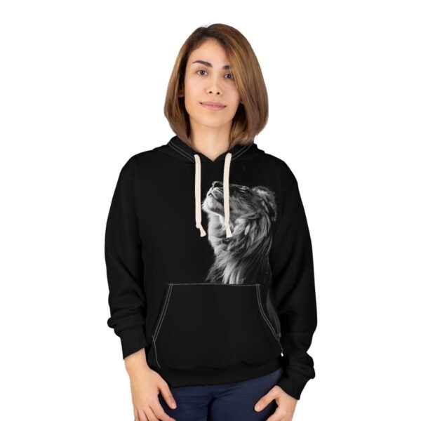 17492051301215931067_2048.jpeg Lion King Hoodie — Black Graphic Pullover with 'KING' Text