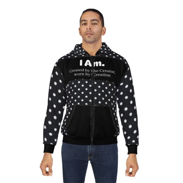 10274249074847451885_2048-1.jpeg I Am Polka Dot Zip Hoodie — "I Am. Created by the Creator, worn by Creation" Inspirational Full-Zip Hoodie