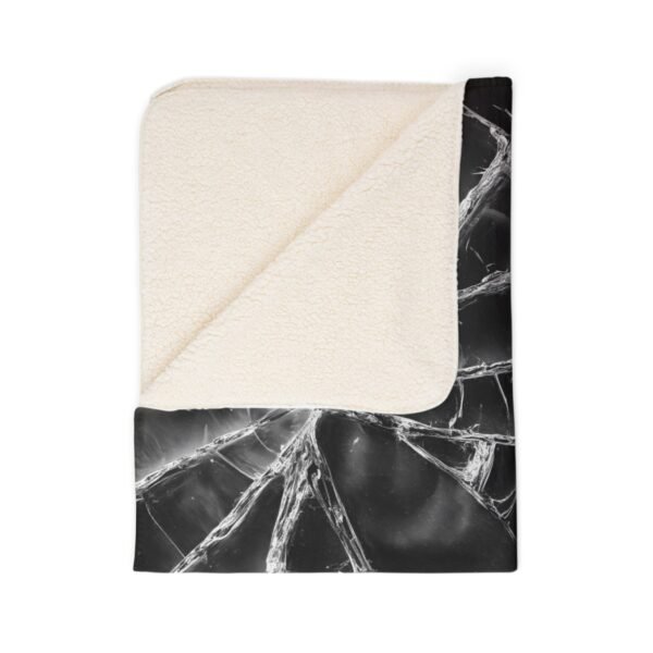 Fractured Not Broken Sherpa Blanket — Cracked Glass Comfort Throw