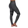 High-Waist Black Polka Dot Yoga Leggings — Stretchy AOP Activewear