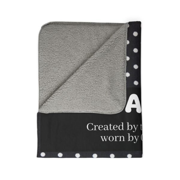 I Am. Polka Dot Sherpa Blanket — "Created by the Creator, worn by Creation" Inspirational Throw