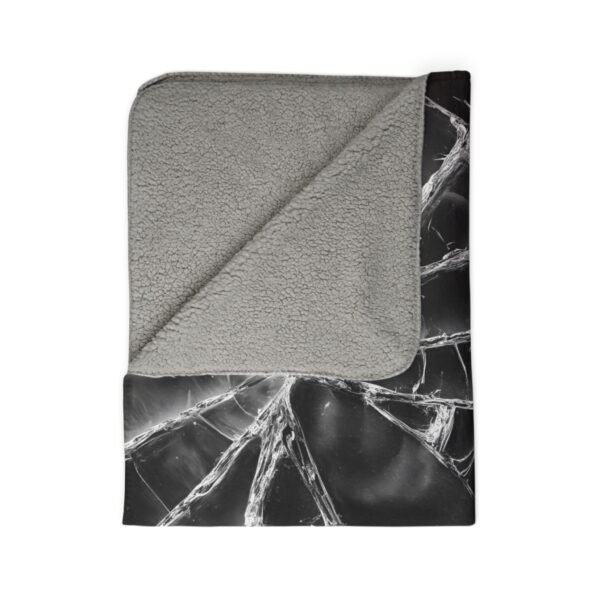 Fractured Not Broken Sherpa Blanket — Cracked Glass Comfort Throw