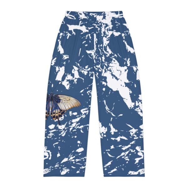 Butterfly Marble Pajama Pants — Men's Blue Relaxed Lounge Pants
