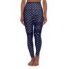 Polka Dot High-Waist Yoga Leggings — Navy “I Am” All-Over Print