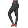 High-Waist Black Polka Dot Yoga Leggings — Stretchy AOP Activewear