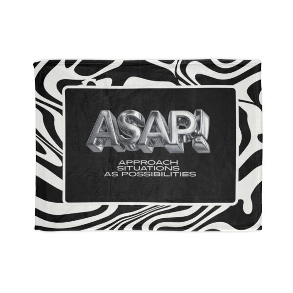 ASAP! Chrome Text Zebra Stripe Blanket — Soft Polyester Cozy Throw