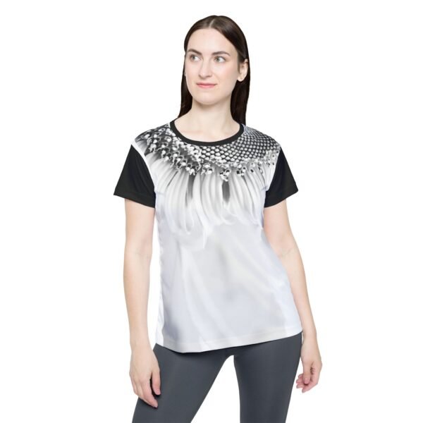 5806650910481089628_2048.jpeg Sunflower Close-Up Women's Sports Jersey — Monochrome Floral Athletic Tee