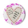 6210621713378395859_2048.jpeg Heart Message Ceramic Coaster — “Take Care of Yourself / Leave This World a Better Place” Inspirational Drink Coaster