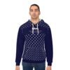 645484360130673558_2048.jpeg Navy Polka Dot Hoodie — "I Am. Created by the Creator, worn by the Creation" Minimal Pullover